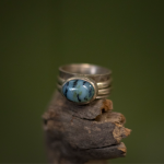 Blue Opal Matrix Fidget Ring