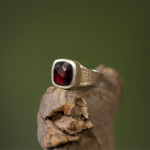 Cushion-Cut Garnet Ring